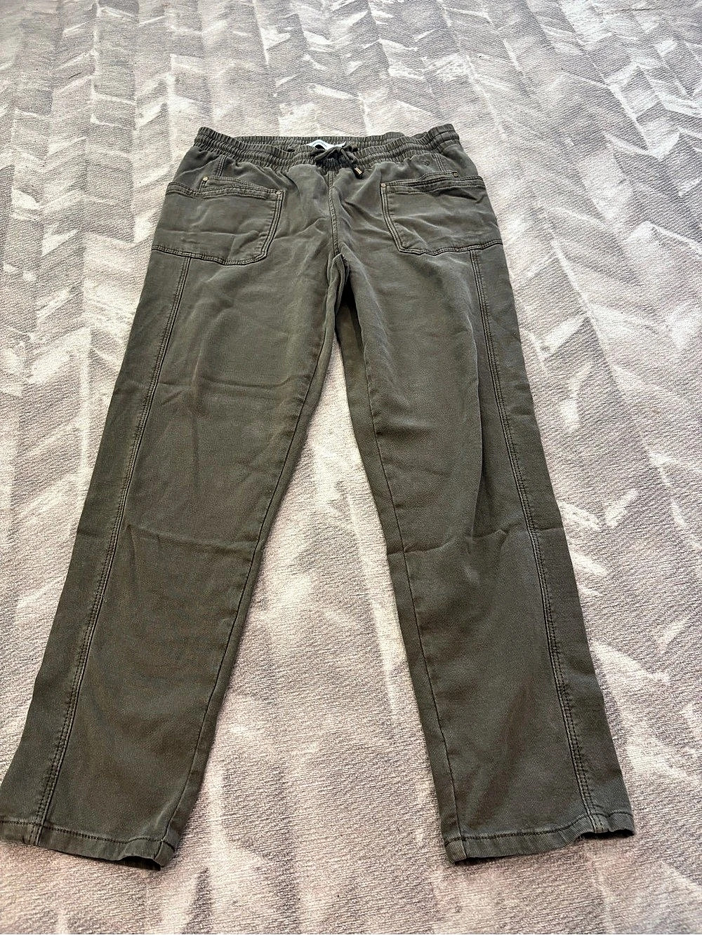 Summum Olive Straight Leg Amsterdam drawstring Pants